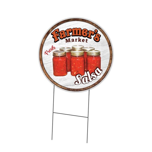 Amistad Corrugated Plastic Sign with Stakes 16 in. Circular - Farmers Market Salsa AM2058618 - main